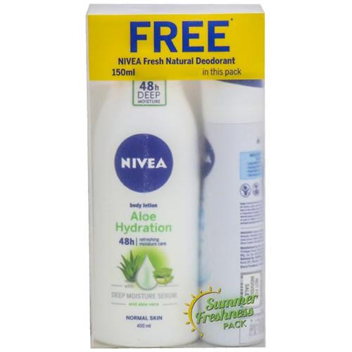 NIVEA ALOE HYDR.BODY LOTTION400ML+DEO